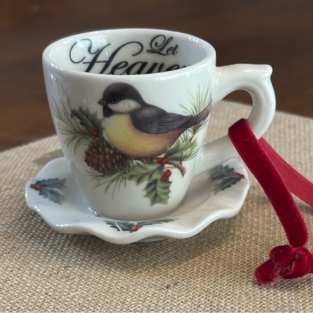 Let Heaven & Nature Sing Bird Coffee Tea Mug Ornament 2”
